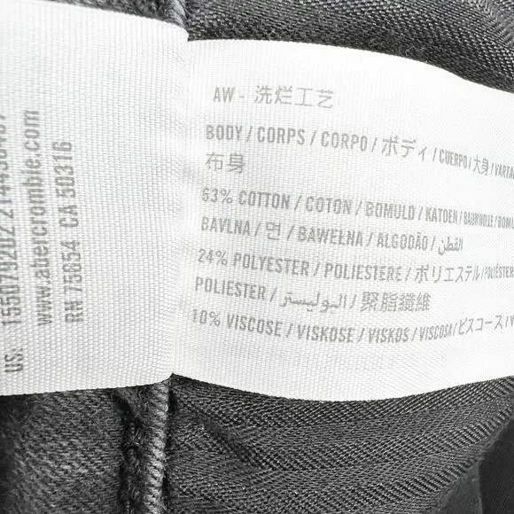 Abercrombie & Fitch Mid Rise Super Skinny Ankle Black Jeans 28/6L - Picture 6 of 6